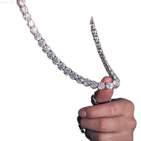 fine jewelry 3mm-10mm classic 925 sterling silver vvs moissanite diamond cluster tennis chain necklace for men women